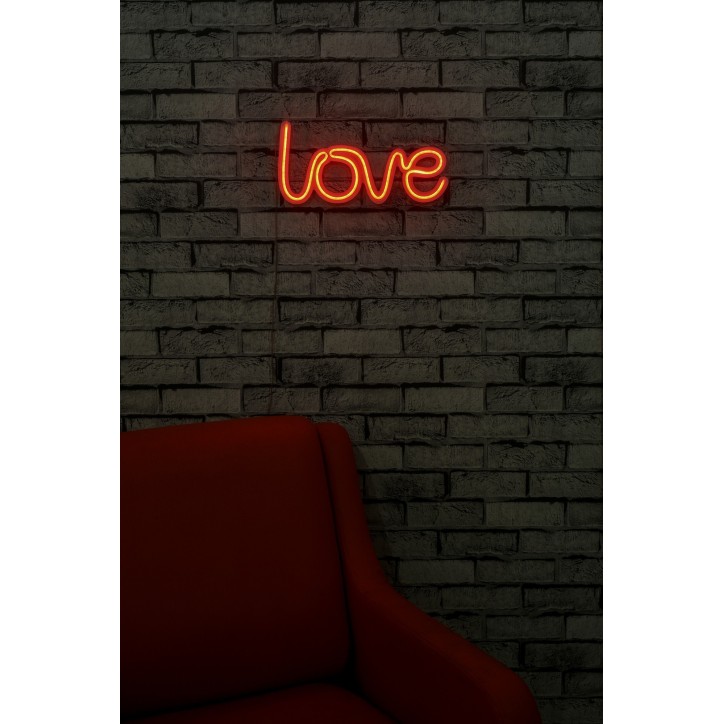 Iluminación LED decorativa de plástico Love rojo 37x19x2 cm