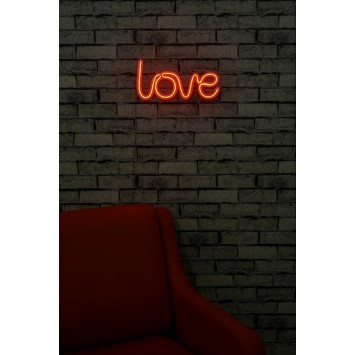 Iluminación LED decorativa de plástico Love rojo 37x19x2 cm