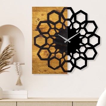 Reloj de pared madera Modelo 30 nogal negro 58x3x58 cm