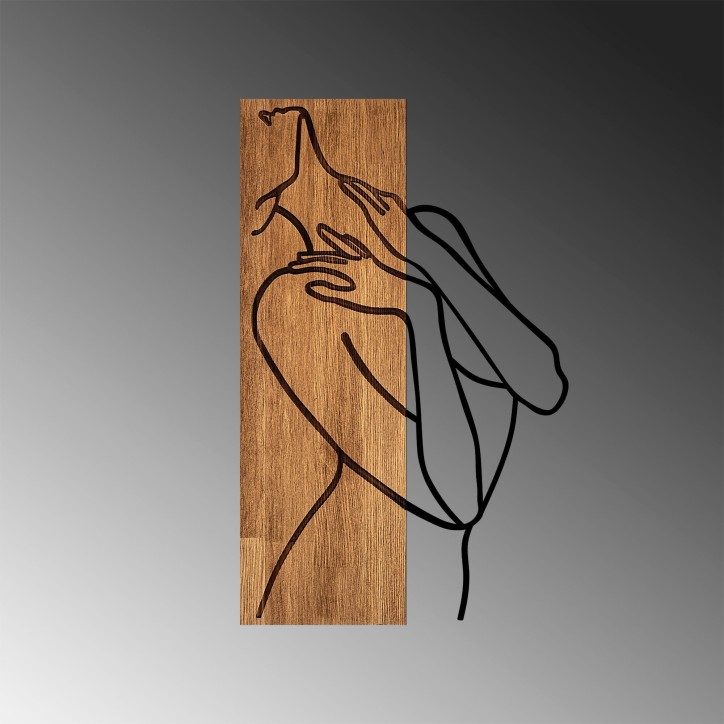 Decoración pared de madera MA-297 nogal negro 58x36 cm