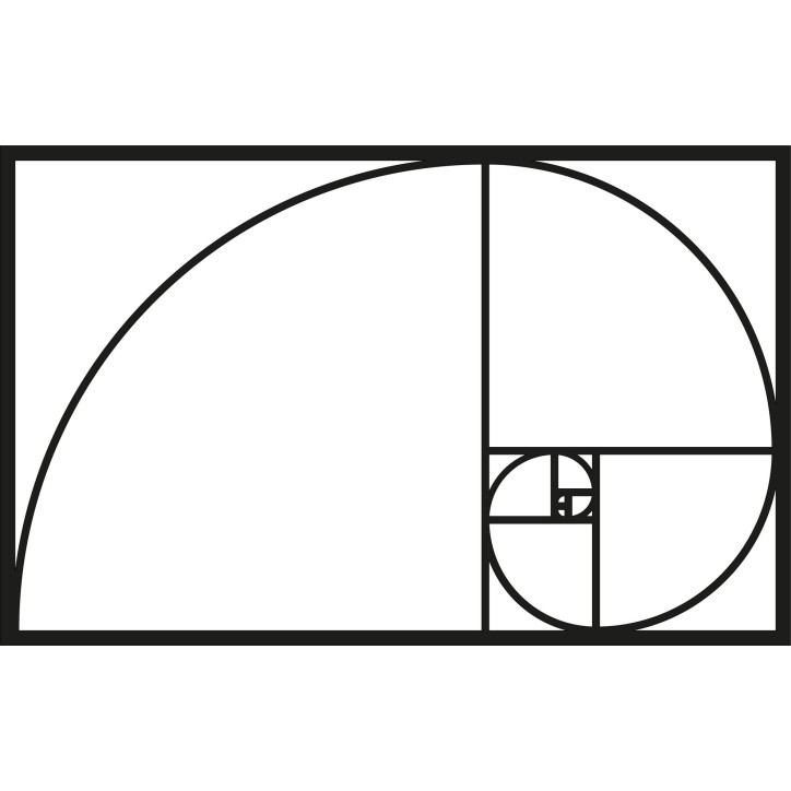 Decoración pared de metal Golden Ratio negro 53x35 cm