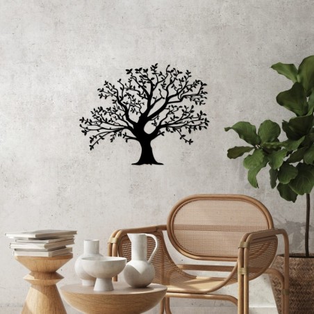 Decoración pared de metal Monumental Tree-515 negro 70x54 cm