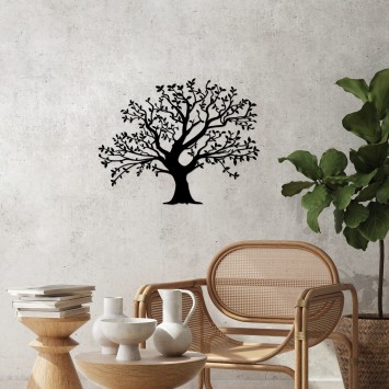 Decoración pared de metal Monumental Tree -515 negro 70x54 cm