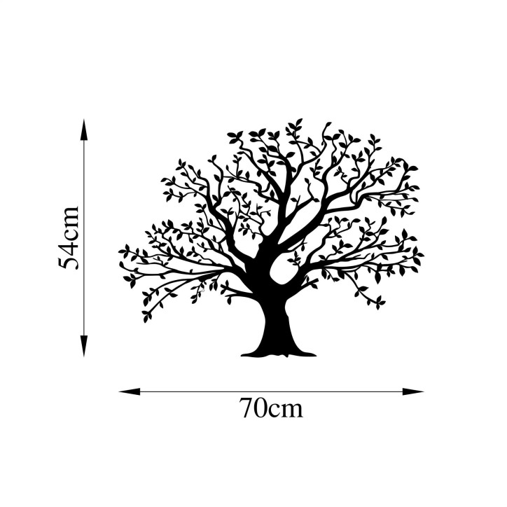 Decoración pared de metal Monumental Tree-515 negro 70x54 cm