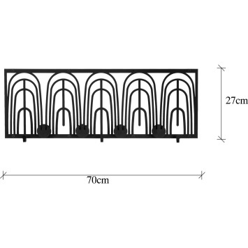 Perchero de pared de metal Dönence WSH-13 negro 70x3x27 cm