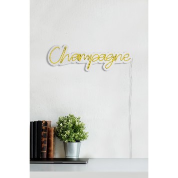 Iluminación LED decorativa de plástico Champagne amarillo 60x18x2 cm