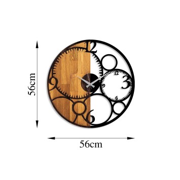 Reloj de pared madera Circles nogal negro 56x3x56 cm