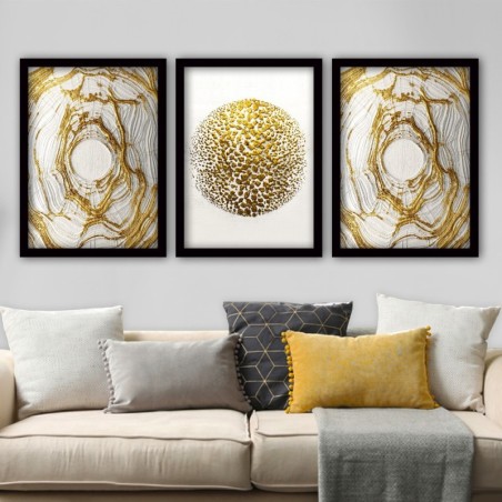 Cuadro decorativo enmarcado 3SC98 multicolor 35x45 cm (3 piezas)