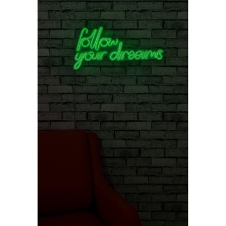 Iluminación LED decorativa de plástico Follow Your Dreams verde 60x32x2 cm