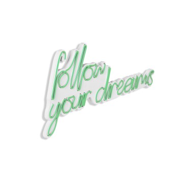 Iluminación LED decorativa de plástico Follow Your Dreams verde 60x32x2 cm