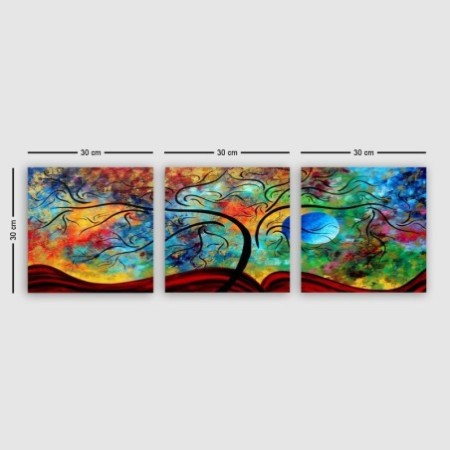 Pintura decorativa lienzo Pdrmdr8835 multicolor 90x30 cm