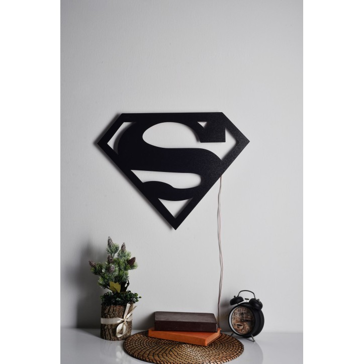 Iluminación LED decorativa Superman azul 52x40 cm