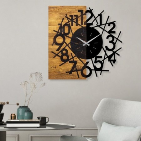 Reloj de pared madera Modelo 26 nogal negro 59x3x58 cm