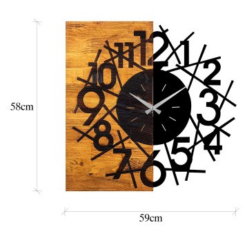 Reloj de pared madera Modelo 26 nogal negro 59x3x58 cm