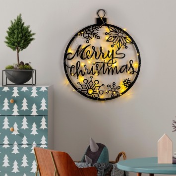 Decoración pared de metal XMASBLACK -30 negro 66x63 cm