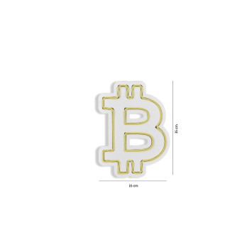 Iluminación LED decorativa de plástico Bitcoin amarillo 16x35x2 cm