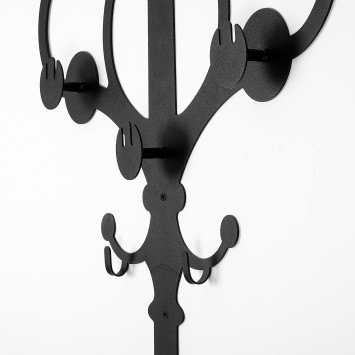 Perchero de pared de metal Portmanto negro 50x8x196 cm