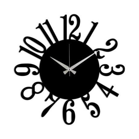 Reloj de pared metal Metal Wall Clock 14 negro 48x48 cm