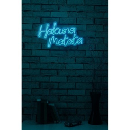 Iluminación LED decorativa de plástico Hakuna Matata azul 47x29x2 cm