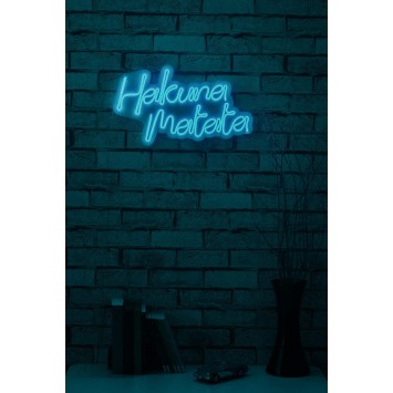 Iluminación LED decorativa de plástico Hakuna Matata azul 47x29x2 cm