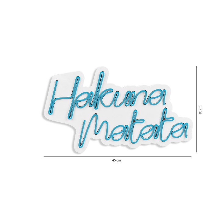 Iluminación LED decorativa de plástico Hakuna Matata azul 47x29x2 cm