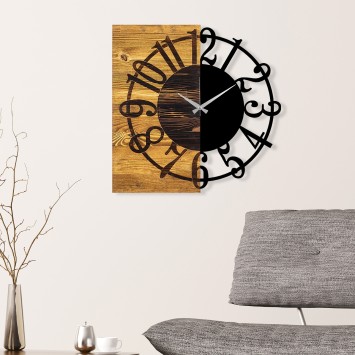 Reloj de pared madera Modelo 1 nogal negro 58x3x58 cm