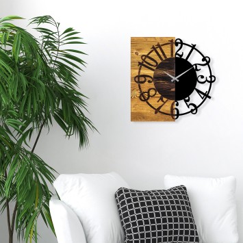 Reloj de pared madera Modelo 1 nogal negro 58x3x58 cm