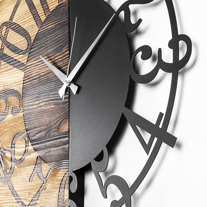 Reloj de pared madera Modelo 1 nogal negro 58x3x58 cm