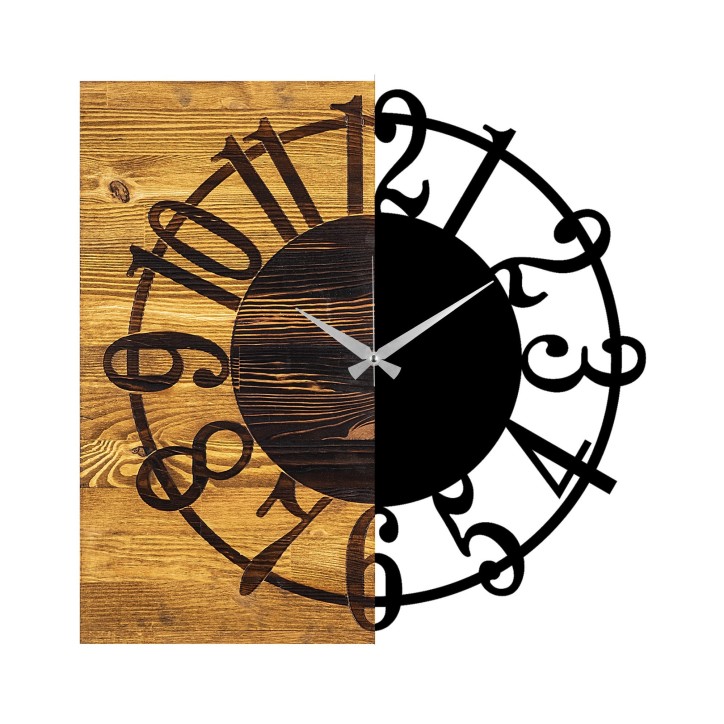 Reloj de pared madera Modelo 1 nogal negro 58x3x58 cm