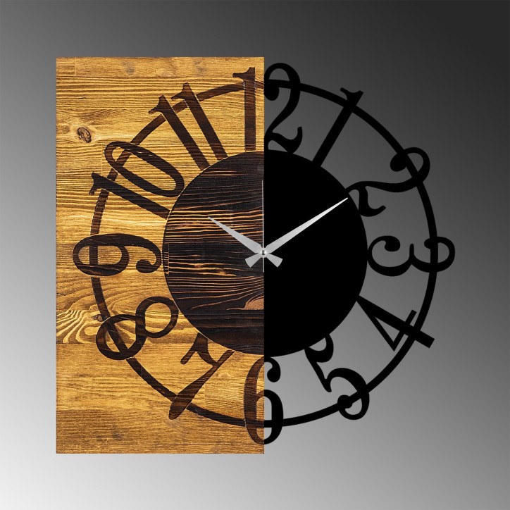 Reloj de pared madera Modelo 1 nogal negro 58x3x58 cm