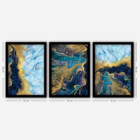 Cuadro decorativo enmarcado 3SC41 multicolor 35x45 cm (3 piezas)