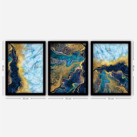 Cuadro decorativo enmarcado 3SC41 multicolor 35x45 cm (3 piezas)
