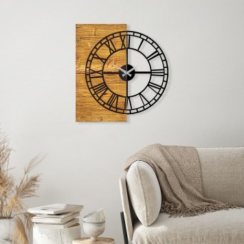 Reloj de pared madera Modelo 10 nogal negro 55x3x58 cm