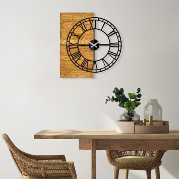 Reloj de pared madera Modelo 10 nogal negro 55x3x58 cm