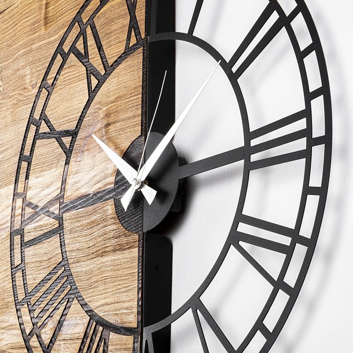 Reloj de pared madera Modelo 10 nogal negro 55x3x58 cm