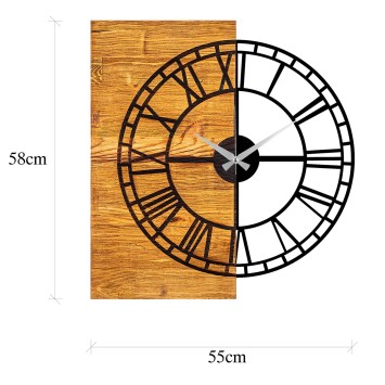 Reloj de pared madera Modelo 10 nogal negro 55x3x58 cm