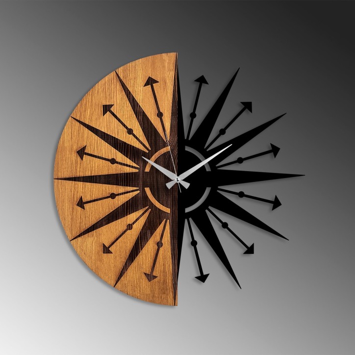 Reloj de pared madera Modelo-75 nogal negro diámetro 56 cm