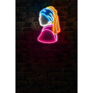 Iluminación LED decorativa de plástico Girl With A Pearl Earring Pinky multicolor 47 cmx25 cmx2 cm