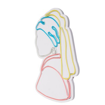 Iluminación LED decorativa de plástico Girl With A Pearl Earring Pinky multicolor 47 cmx25 cmx2 cm