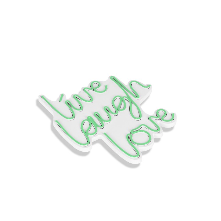 Iluminación LED decorativa de plástico Live Laugh Love verde 30.5x35.5x2 cm