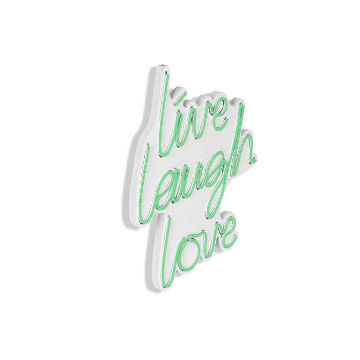 Iluminación LED decorativa de plástico Live Laugh Love verde 30.5x35.5x2 cm