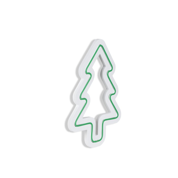 Iluminación LED decorativa de plástico Christmas Pine verde 21x30x2 cm