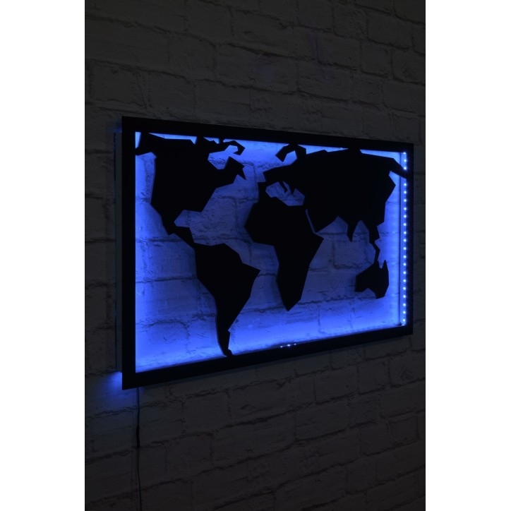 Iluminación LED decorativa World Map 2 azul 71x40 cm