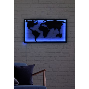 Iluminación LED decorativa World Map 2 azul 71x40 cm