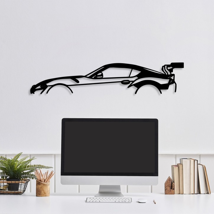 Decoración pared de metal Dodge Viper Silhouette negro 70x14 cm