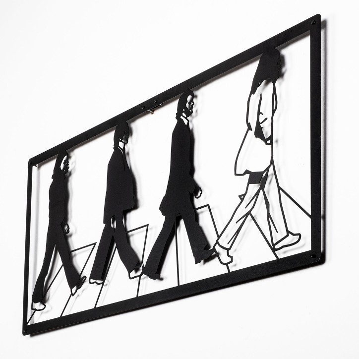 Decoración pared de metal The Beatles negro 80x39 cm