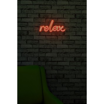 Iluminación LED decorativa de plástico Relax rojo 38x15x2 cm