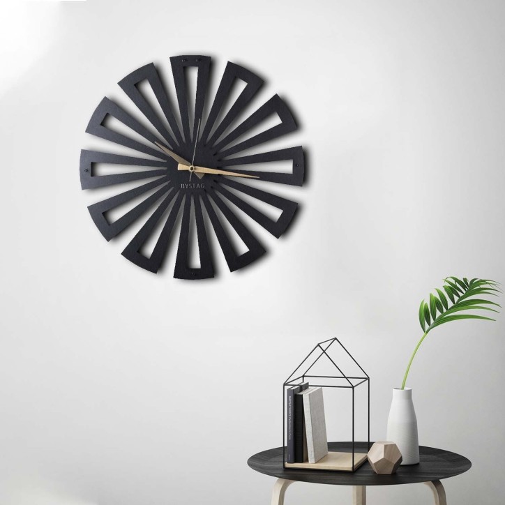 Reloj de pared metal Symmetry negro 50x50 cm