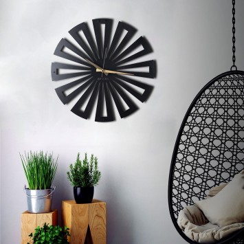 Reloj de pared metal Symmetry negro 50x50 cm