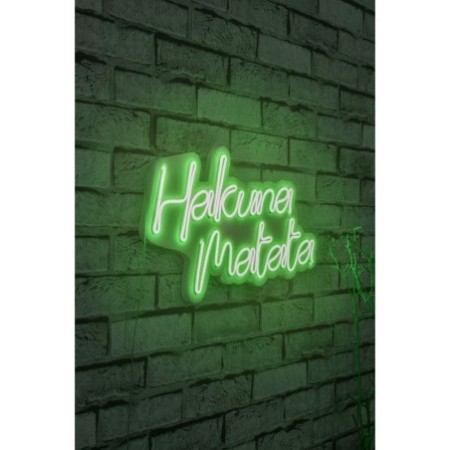 Iluminación LED decorativa de plástico Hakuna Matata verde 47x29x2 cm